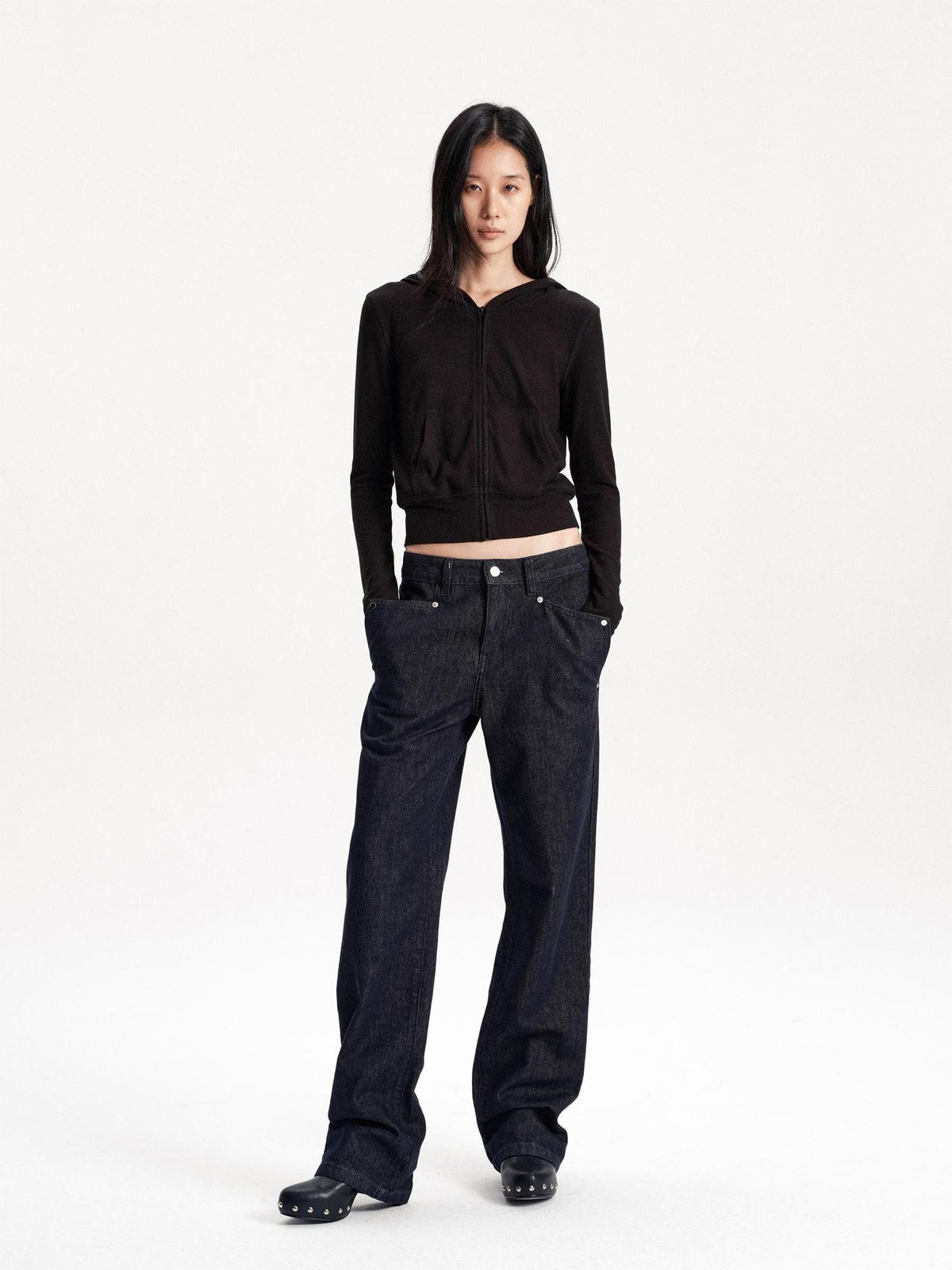 LYUOCHENG Low Waist Pocket Cotton Women&