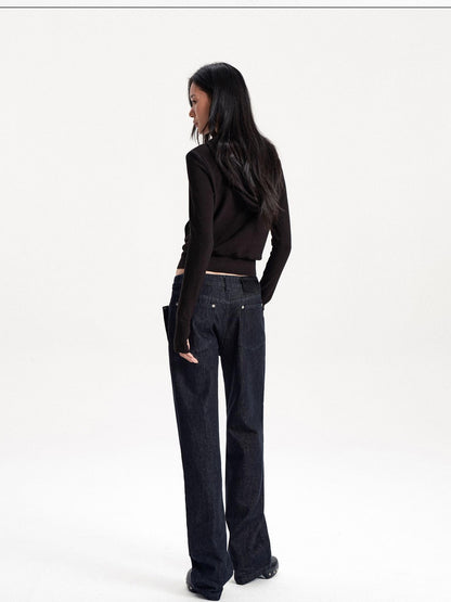 LYUOCHENG Low Waist Pocket Cotton Women&