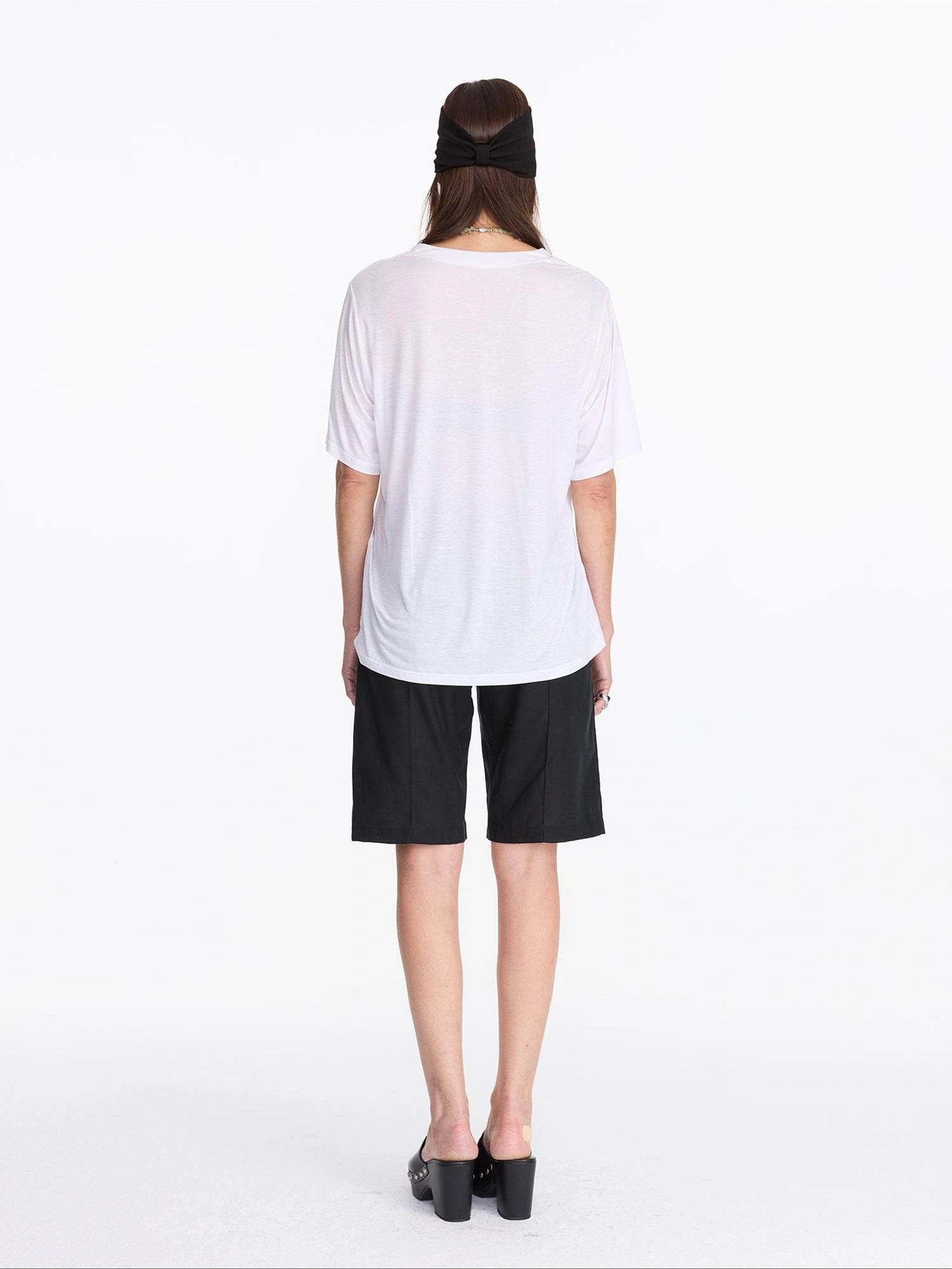 LYUOCHENG Lyocell Linen Feel Straight Leg Shorts