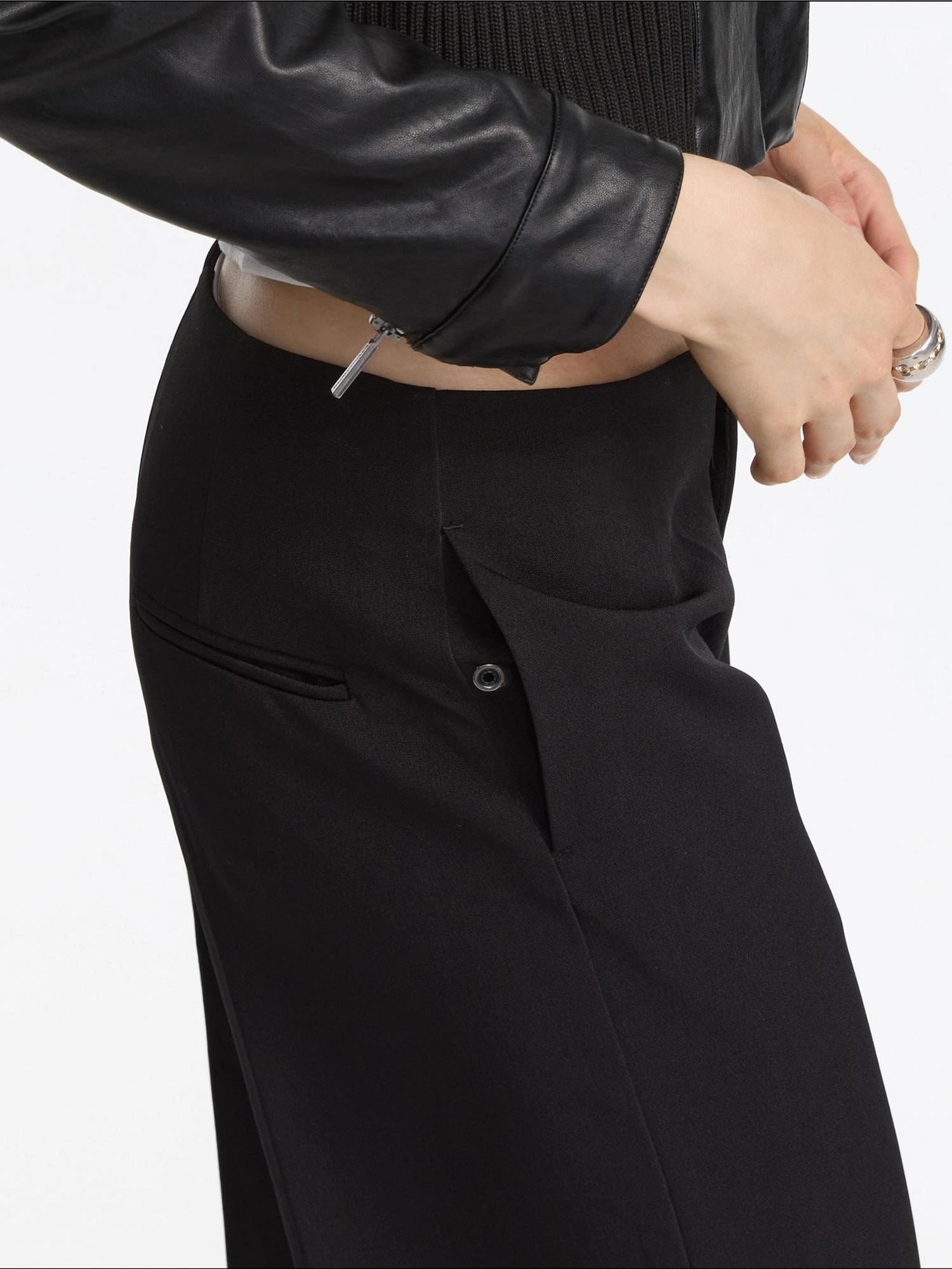 LYUOCHENG Mid Rise Relaxed Fit Straight Leg Trousers