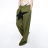 LYUOCHENG_Military_Green_Five_Star_Patchwork_Low_Rise_Wide_Leg_Women&