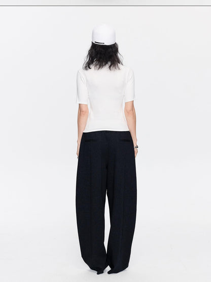LYUOCHENG Minimalist Crew Neck Mid Sleeve Stretch Women&