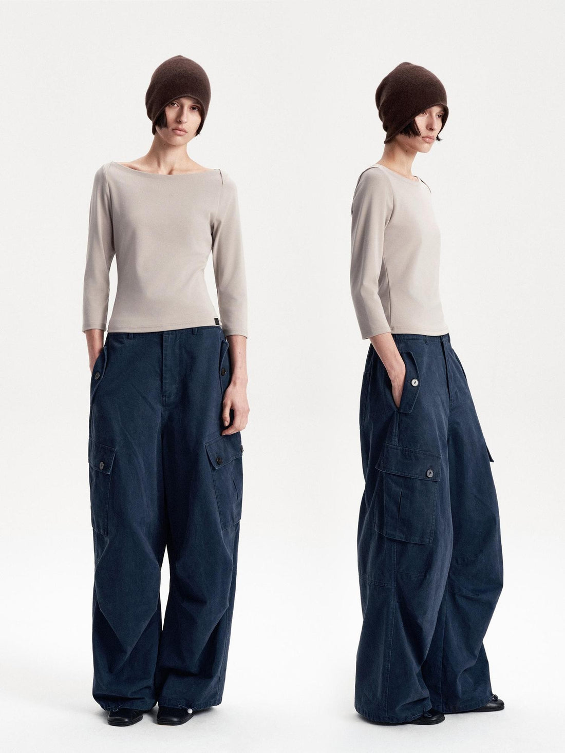 LYUOCHENG Multi Pocket Distressed Solid Cotton Women&