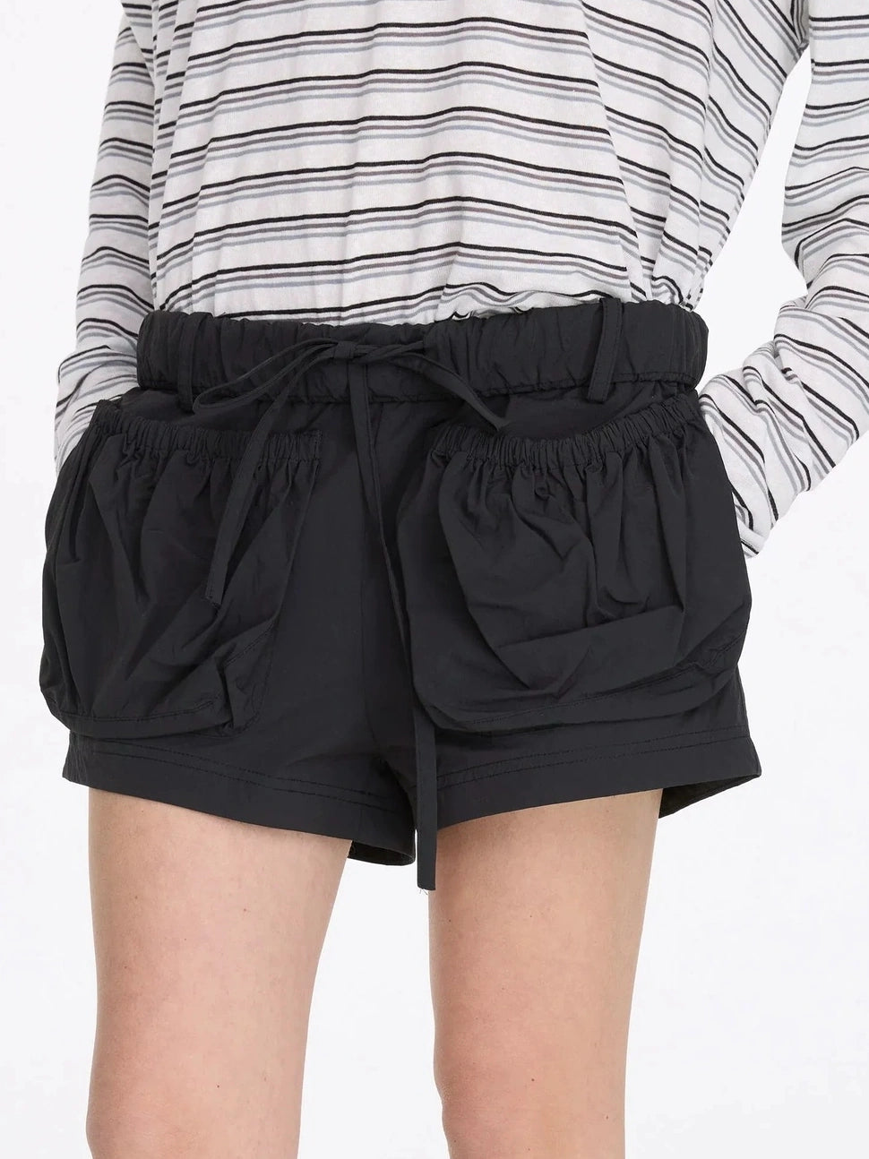 LYUOCHENG Nylon Cuffed Waistband Casual Shorts