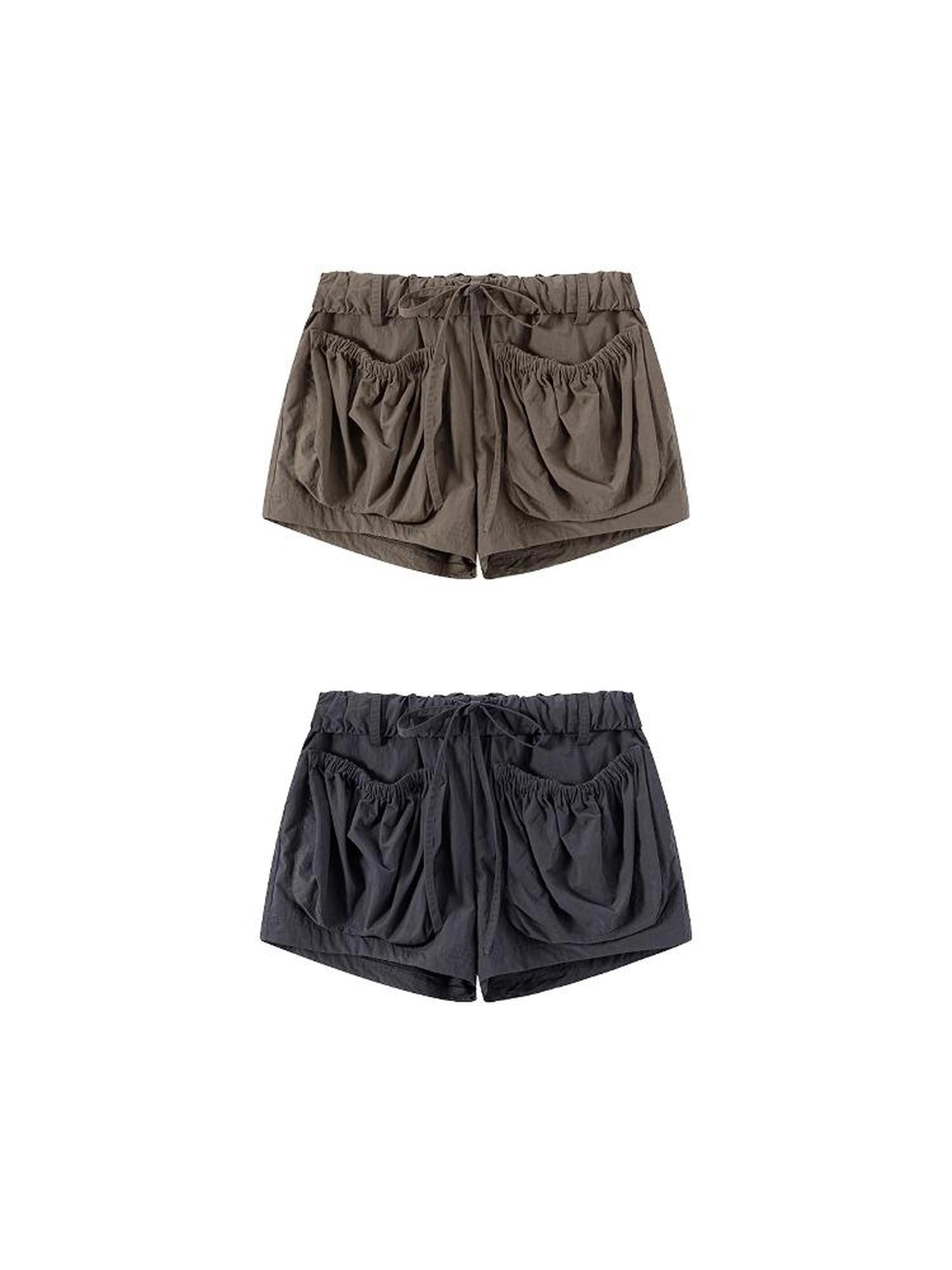LYUOCHENG Nylon Cuffed Waistband Casual Shorts