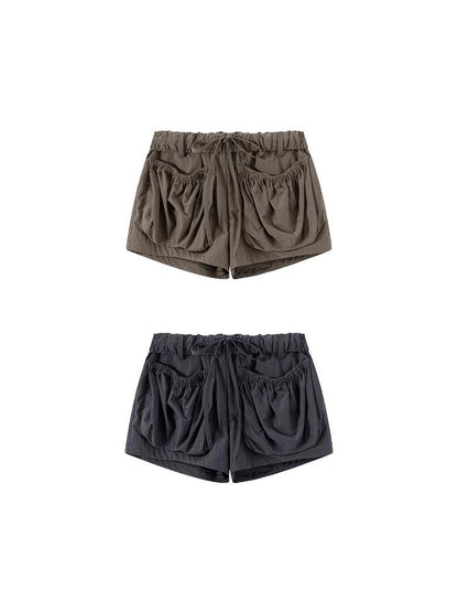 LYUOCHENG Nylon Cuffed Waistband Casual Shorts