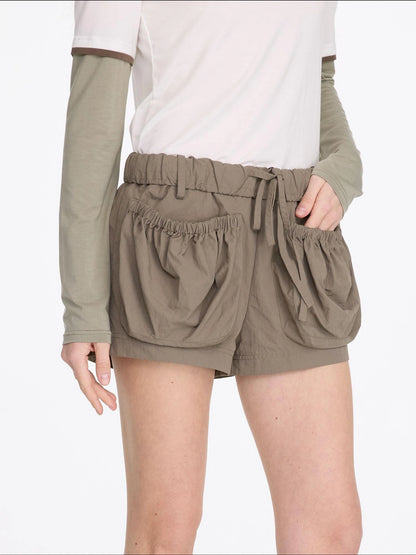 LYUOCHENG Nylon Drawstring Waist Casual Shorts