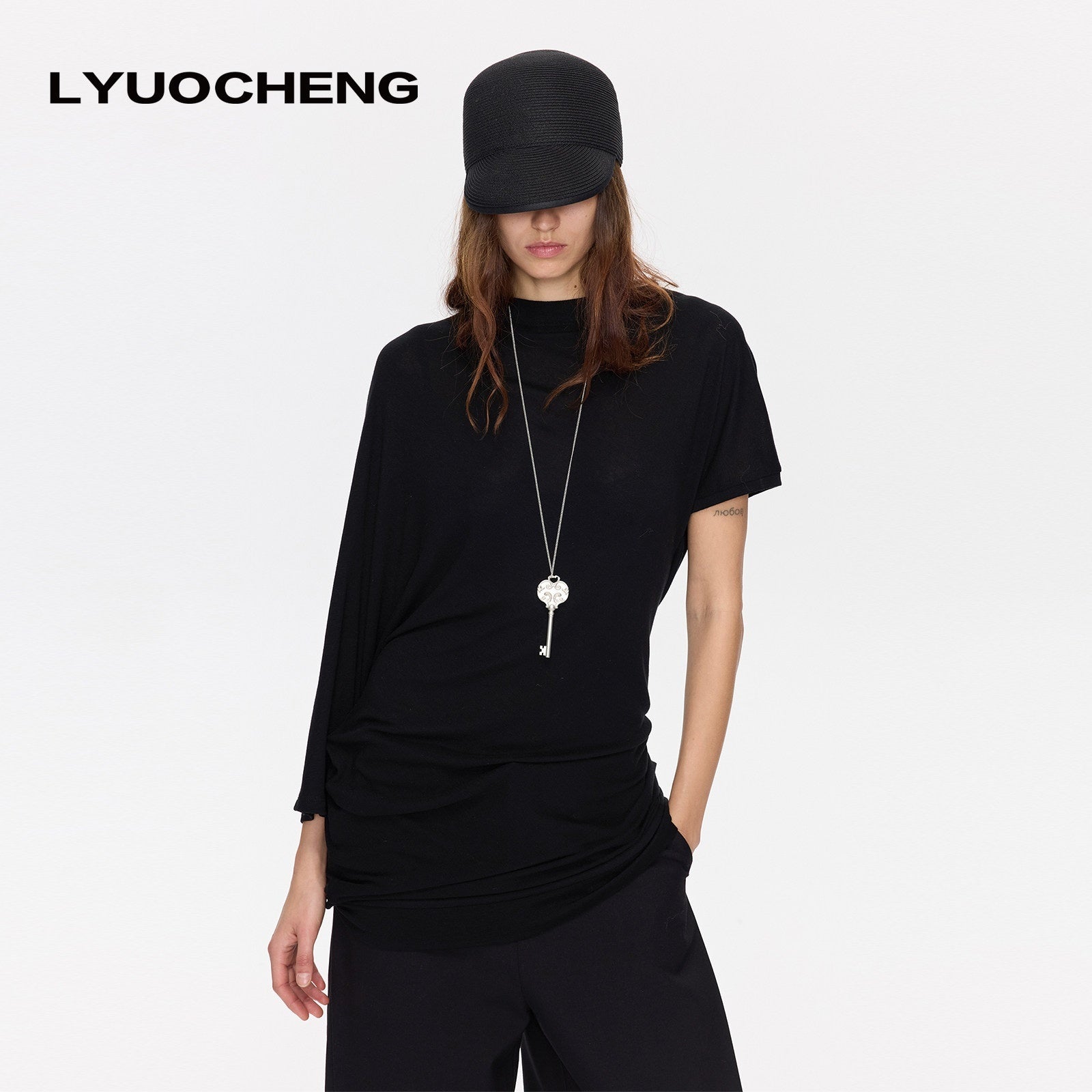 LYUOCHENG_Open_Back_Irregular_Batwing_Draped_Neck_Women&