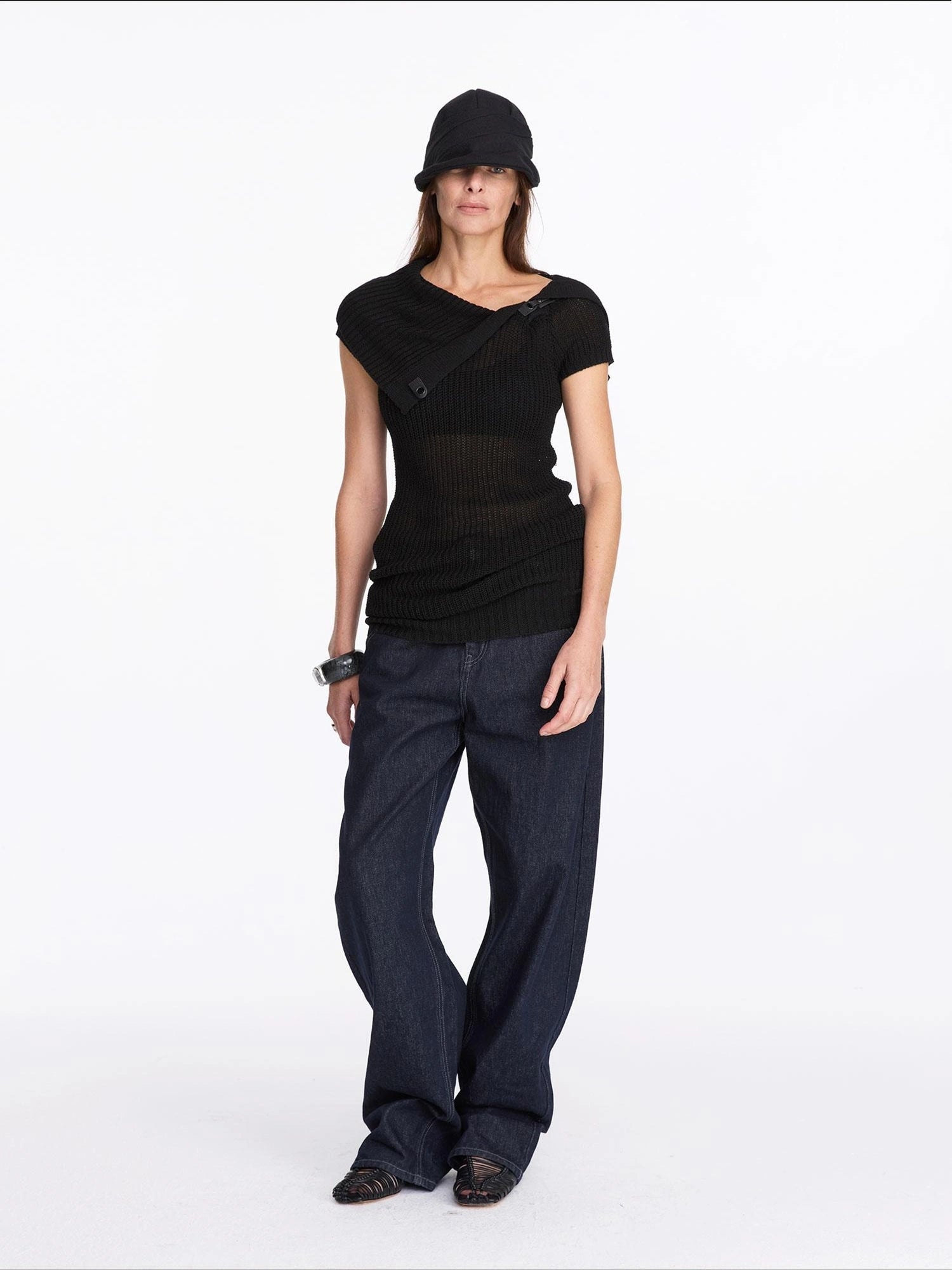 LYUOCHENG Oversized Collar Knit Top