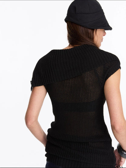 LYUOCHENG Oversized Collar Knit Top