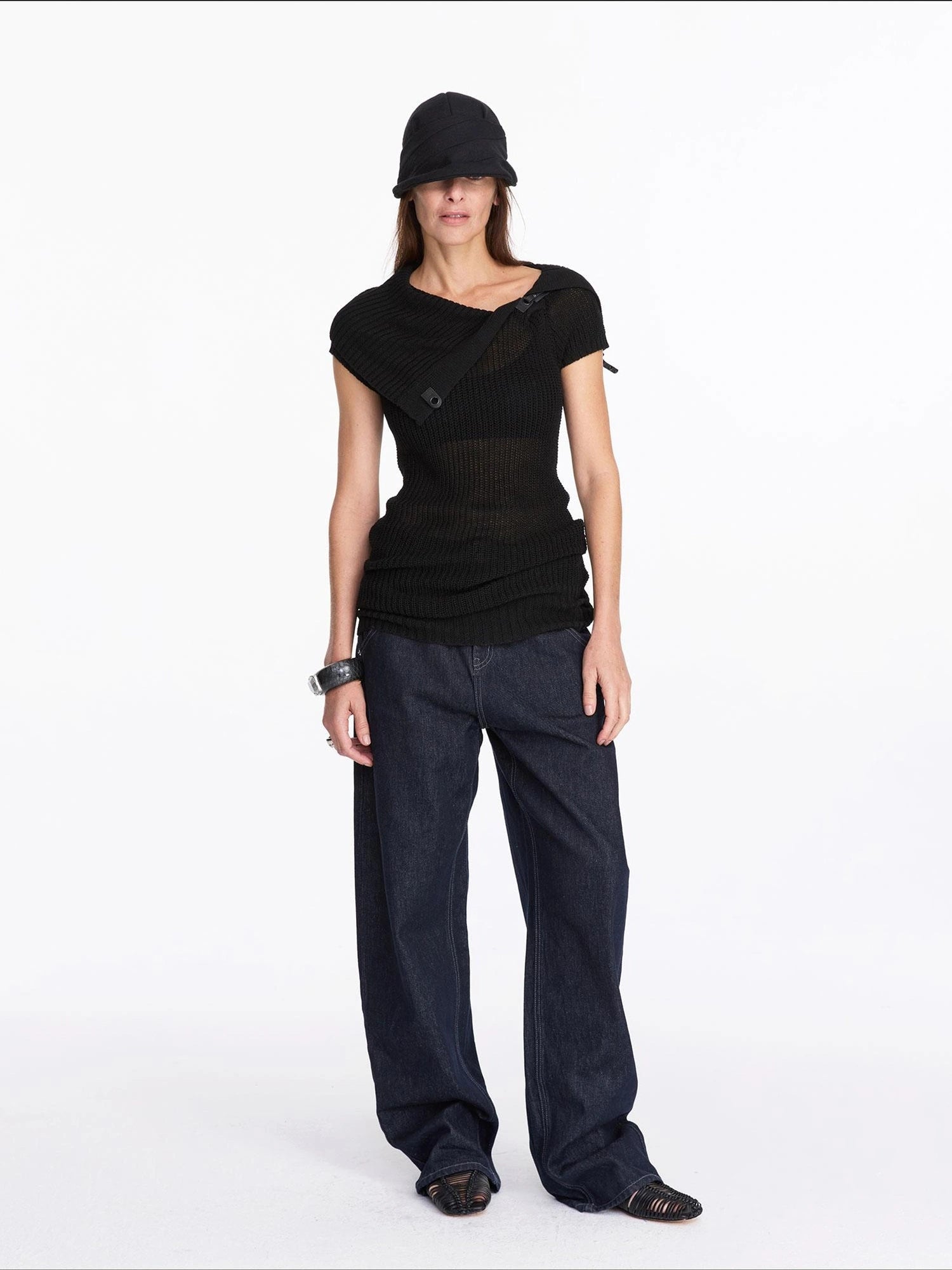 LYUOCHENG Oversized Collar Knit Top