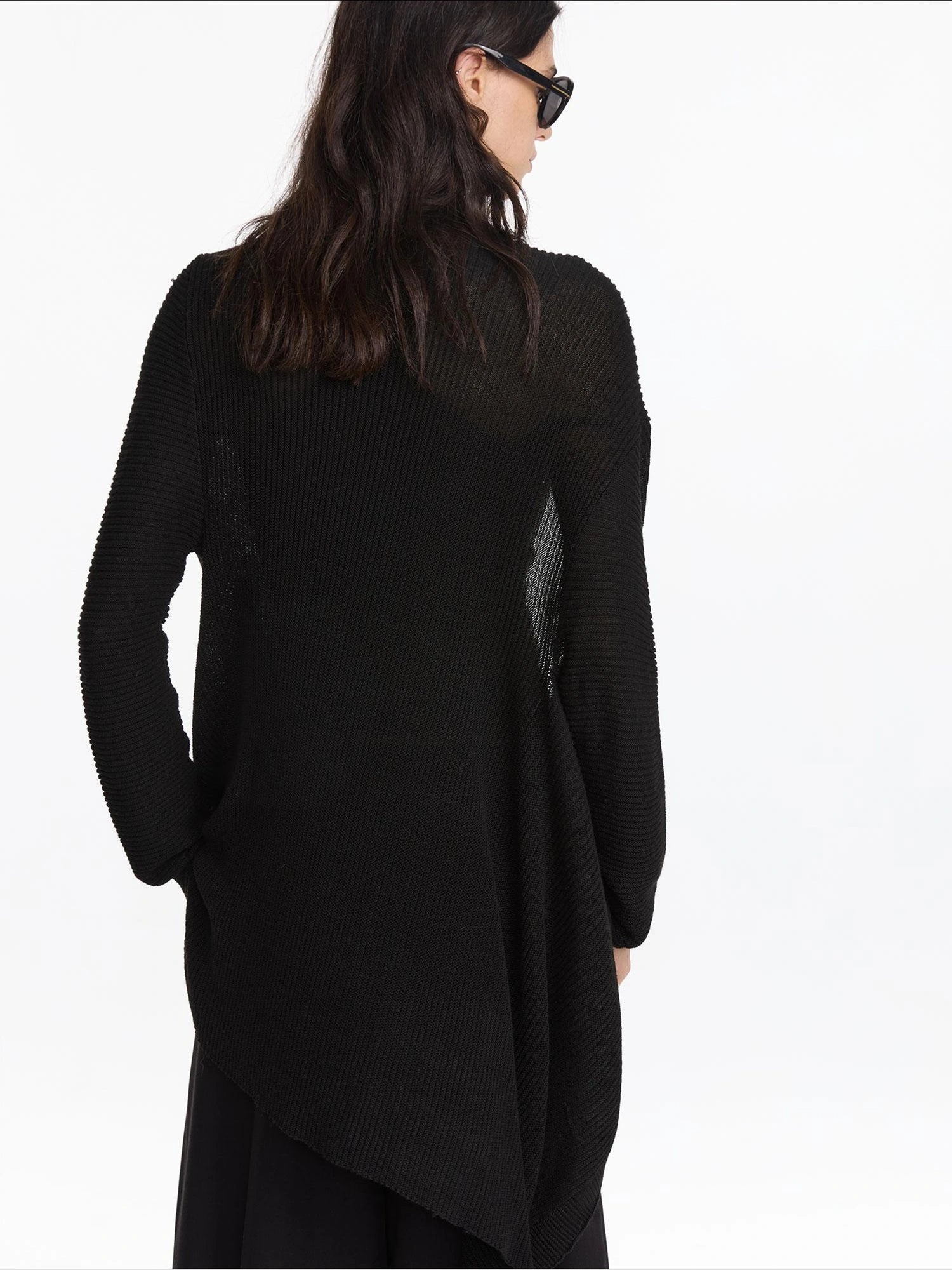 LYUOCHENG Oversized Draped Collar Wool Blend Cardigan