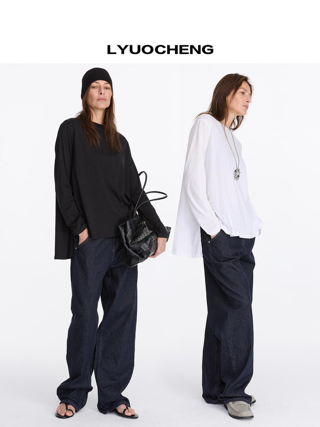 Oversized Split Hem Tee In Tencel Cotton Blend