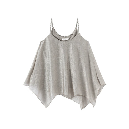 LYUOCHENG_Pleated_Chiffon_Champagne_Camisole_Top_MISSTT