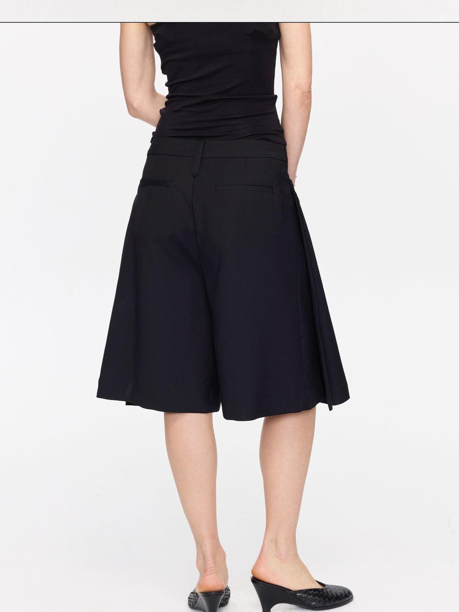 LYUOCHENG Pleated Minimalist Relaxed Mid Rise Women&