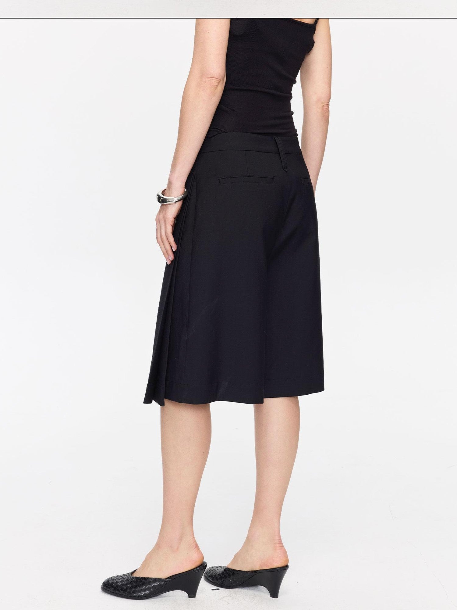 LYUOCHENG Pleated Minimalist Relaxed Mid Rise Women&
