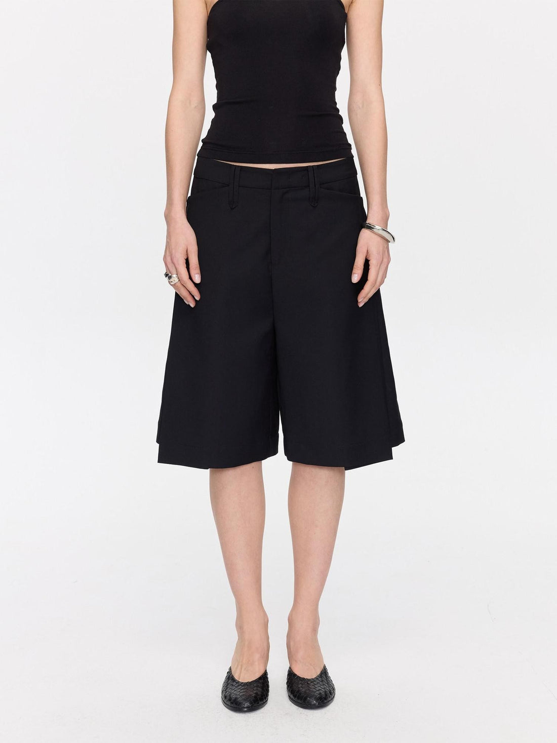 LYUOCHENG Pleated Minimalist Relaxed Mid Rise Women&