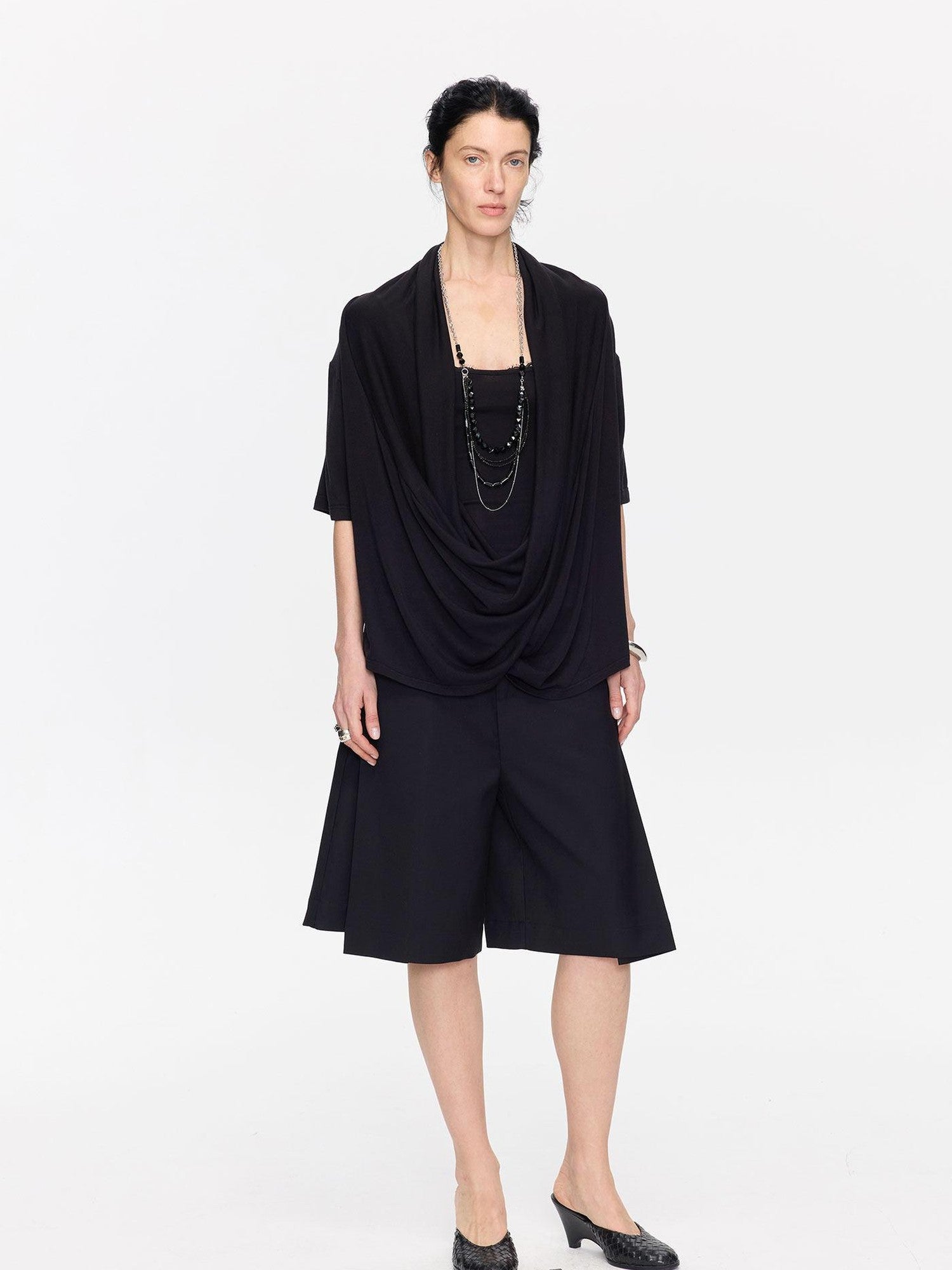 LYUOCHENG Pleated Minimalist Relaxed Mid Rise Women&
