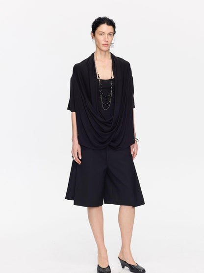 LYUOCHENG Pleated Minimalist Relaxed Mid Rise Women&