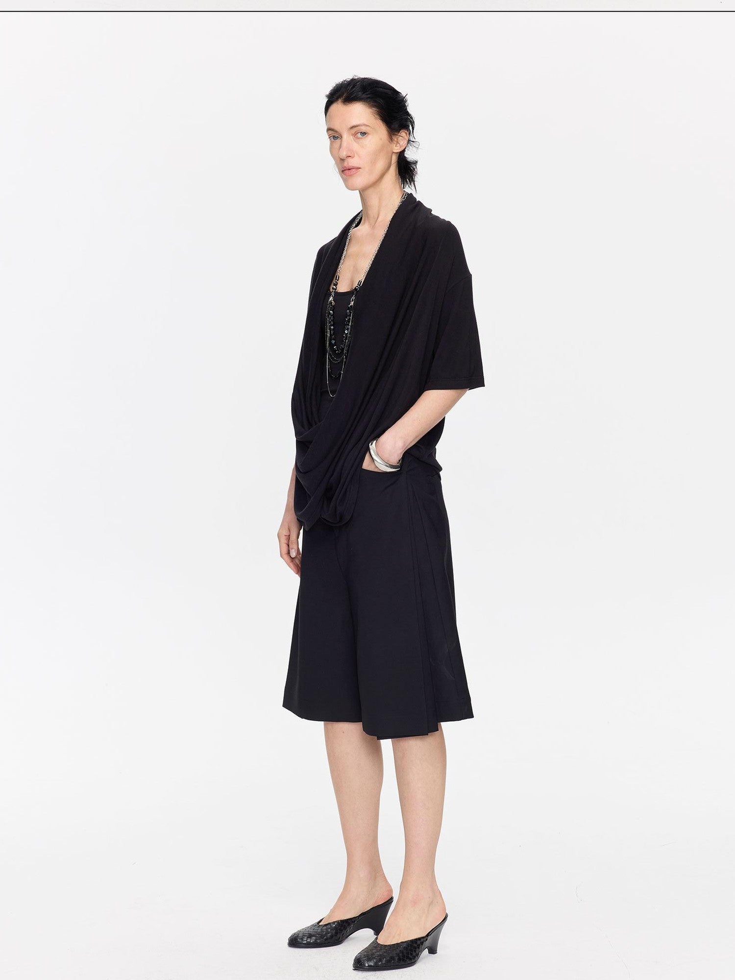 LYUOCHENG Pleated Minimalist Relaxed Mid Rise Women&