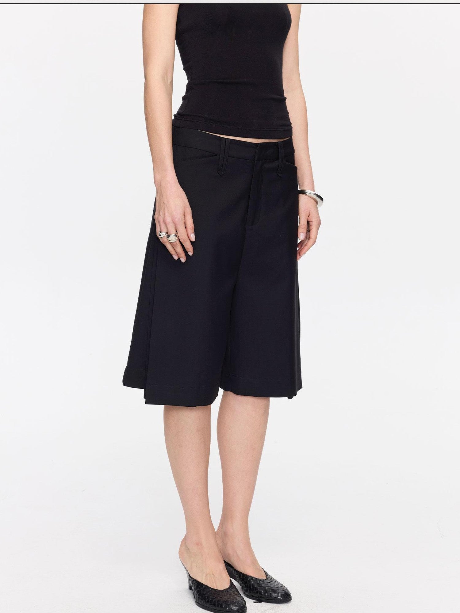 LYUOCHENG Pleated Minimalist Relaxed Mid Rise Women&