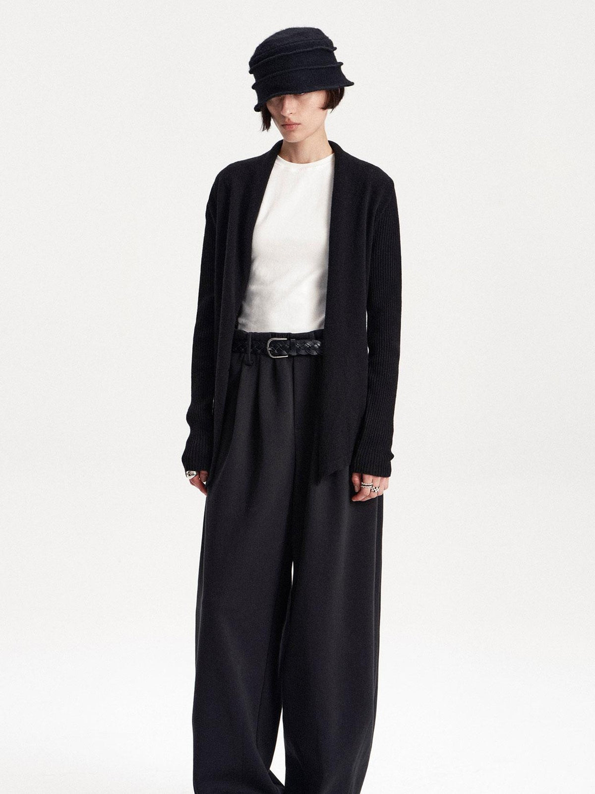 LYUOCHENG Pleated Solid Cropped Balloon Women&