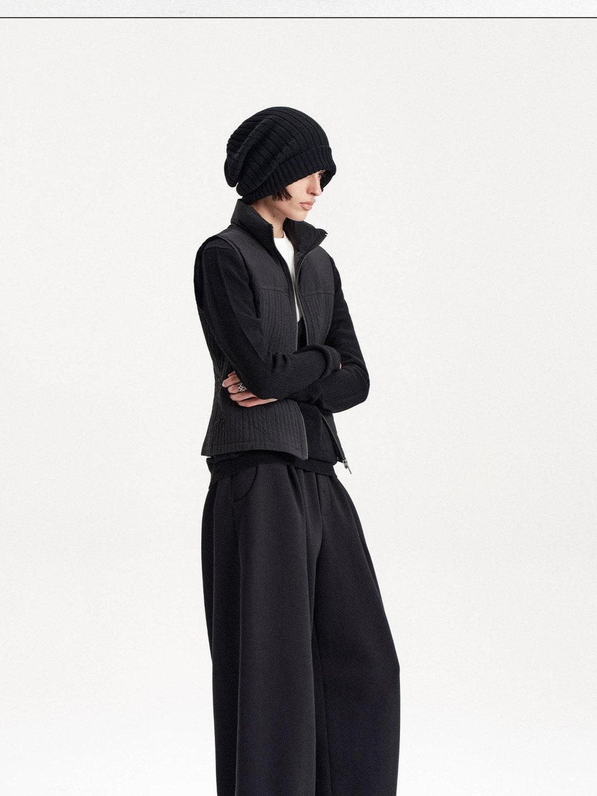 LYUOCHENG Pleated Solid Cropped Balloon Women&