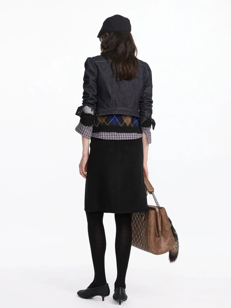 LYUOCHENG Pleated Wool Blend Midi Skirt
