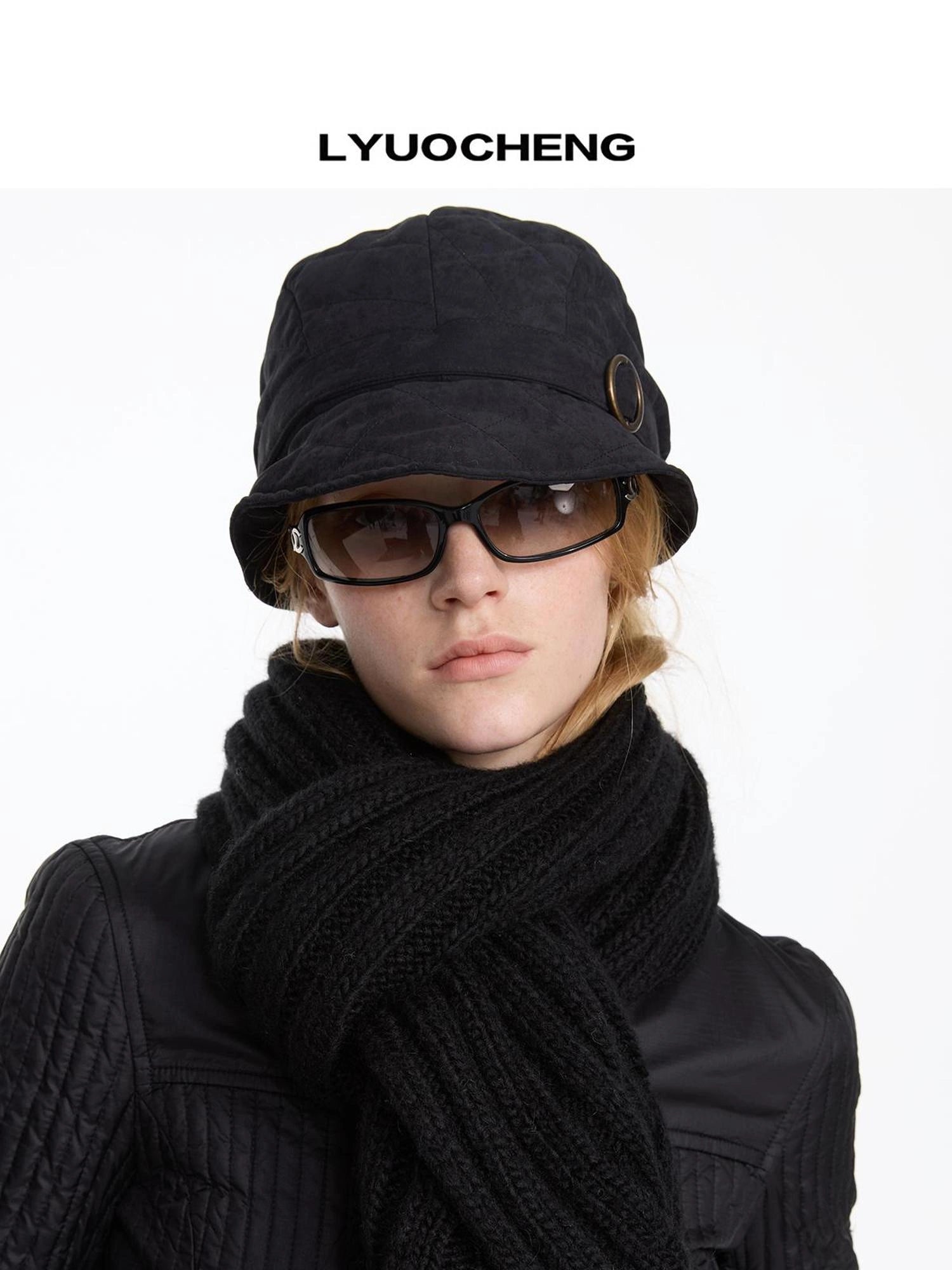 LYUOCHENG Quilted Cotton Short Brimmed Cap