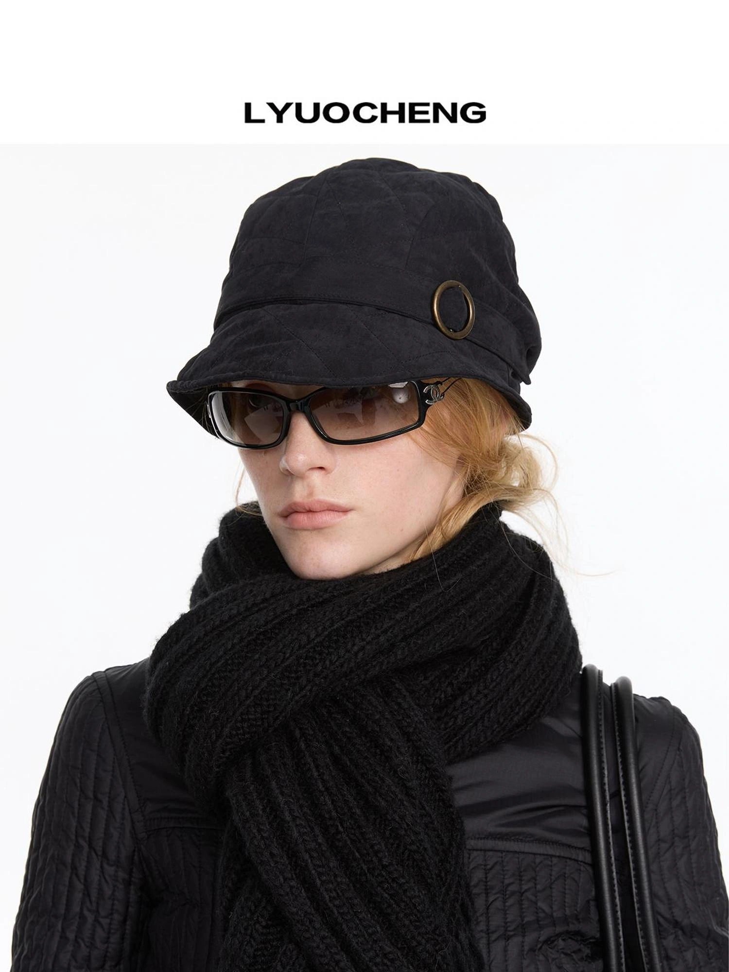 LYUOCHENG Quilted Cotton Short Brimmed Cap