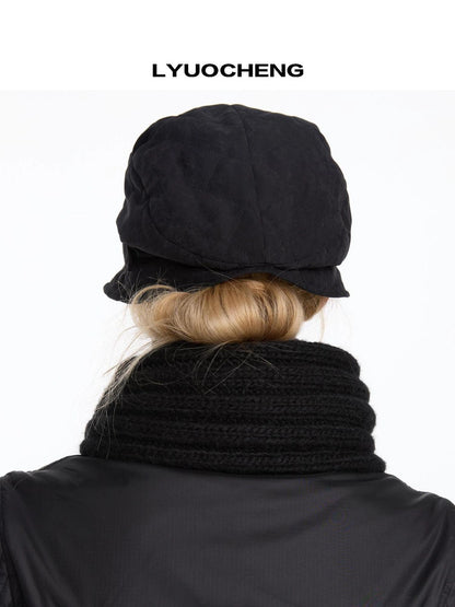 LYUOCHENG Quilted Cotton Short Brimmed Cap