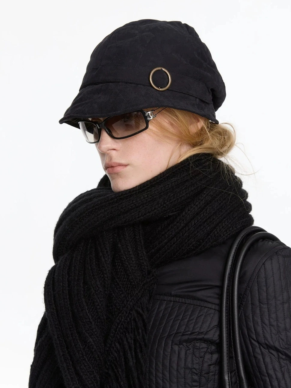 LYUOCHENG Quilted Cotton Short Brimmed Cap