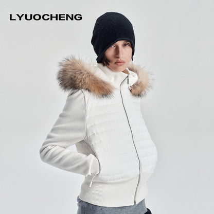 LYUOCHENG_Quilted_Detachable_Fur_Trim_Slim_Fit_Women&