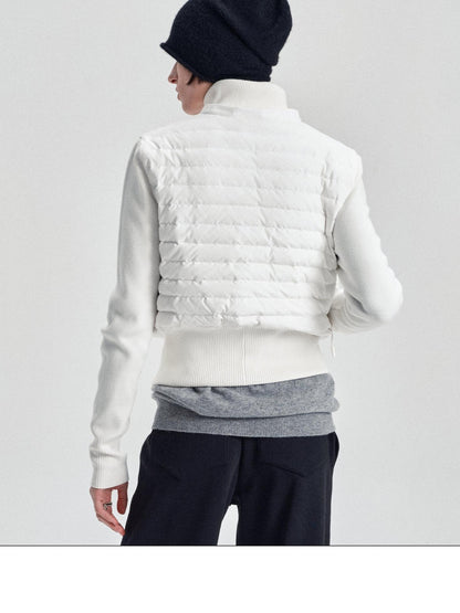 LYUOCHENG Quilted Detachable Fur Trim Slim Fit Women&