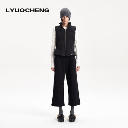 LYUOCHENG_Quilted_Zip_Pockets_Slim_Fit_White_Goose_Down_Women&