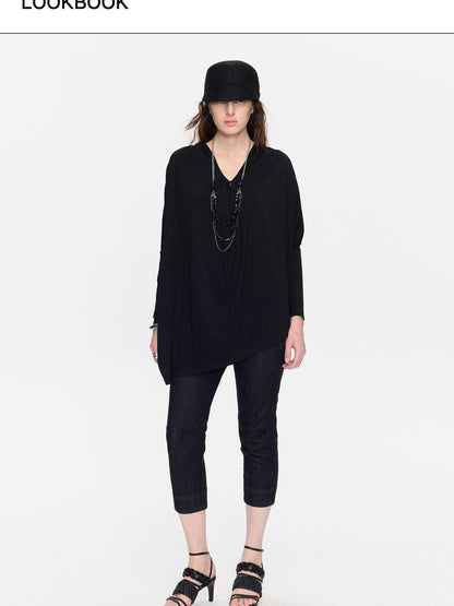 LYUOCHENG Raw Denim Slim Tapered Stretch Zip Fly Women&