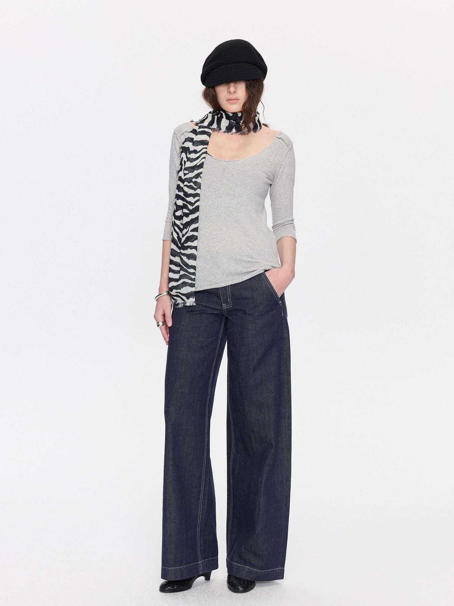 LYUOCHENG Red Selvedge Button Fly Low Rise Durable Women&