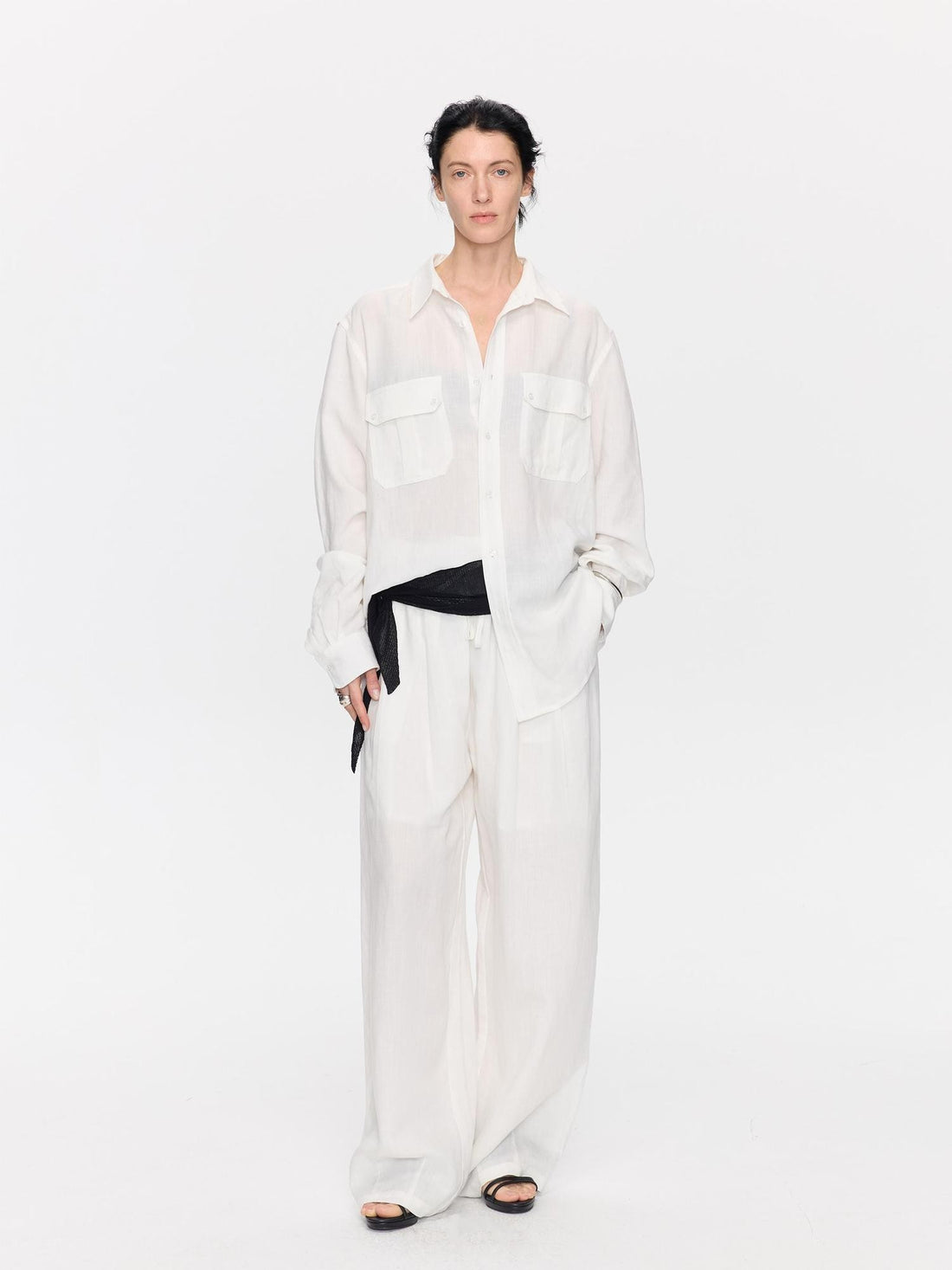 LYUOCHENG Relaxed Lyocell Linen Long Sleeve Women&