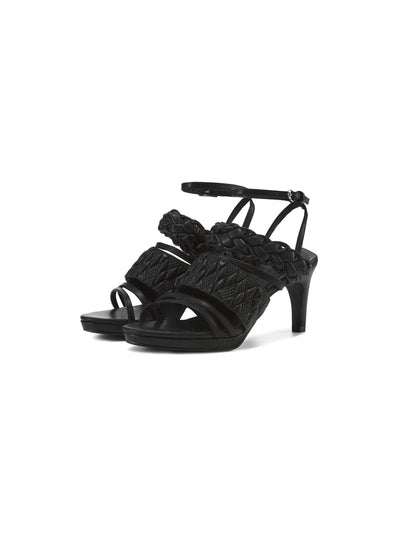 LYUOCHENG Resort Lace Up Roman Thin Heel Women&