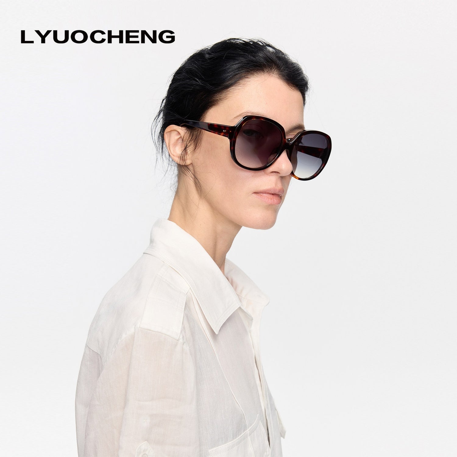 LYUOCHENG_Retro_Oversized_Round_Gradient_Tortoiseshell_Women&