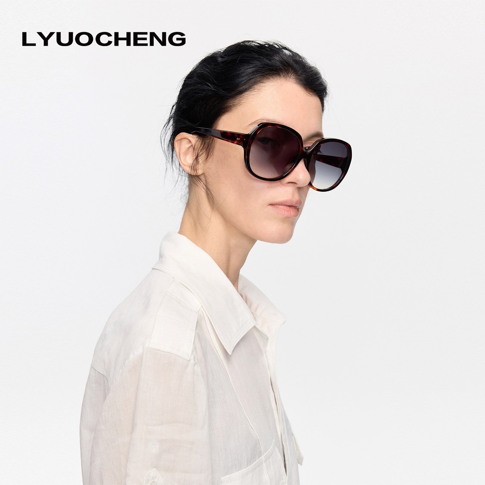 LYUOCHENG_Retro_Oversized_Round_Gradient_Tortoiseshell_Women&