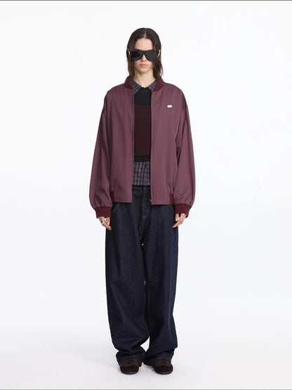 LYUOCHENG Reversible Plaid Bomber Jacket