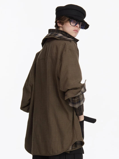 LYUOCHENG Reversible Plaid Shirt With Dual Pattern