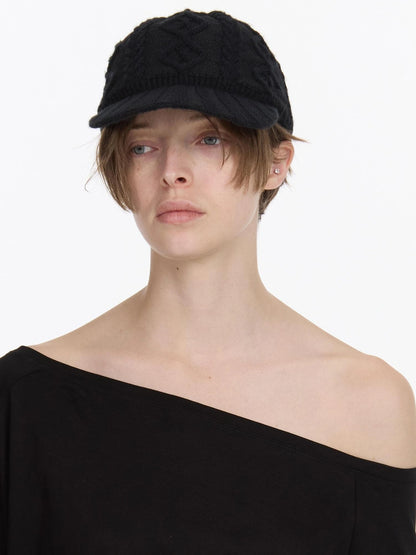 LYUOCHENG Ribbed Knit Equestrian Baseball Cap