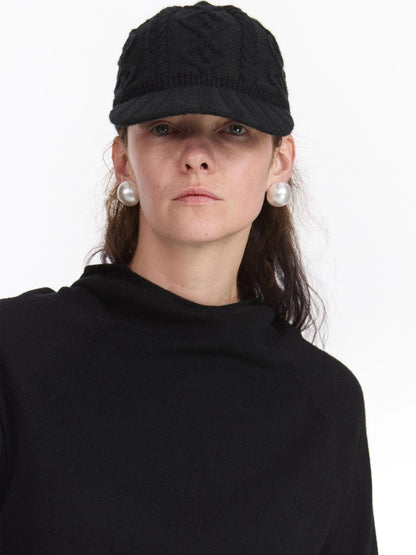 LYUOCHENG Ribbed Knit Equestrian Baseball Cap