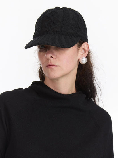 LYUOCHENG Ribbed Knit Equestrian Baseball Cap
