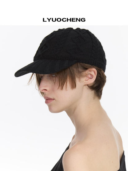 LYUOCHENG Ribbed Knit Equestrian Baseball Cap