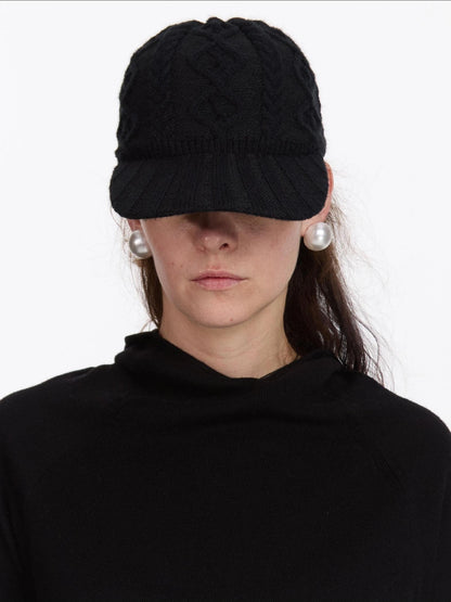LYUOCHENG Ribbed Knit Equestrian Baseball Cap