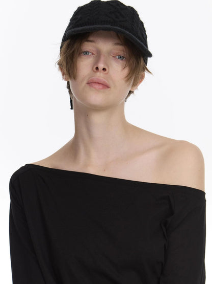 LYUOCHENG Ribbed Knit Equestrian Baseball Cap