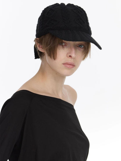 LYUOCHENG Ribbed Knit Equestrian Baseball Cap